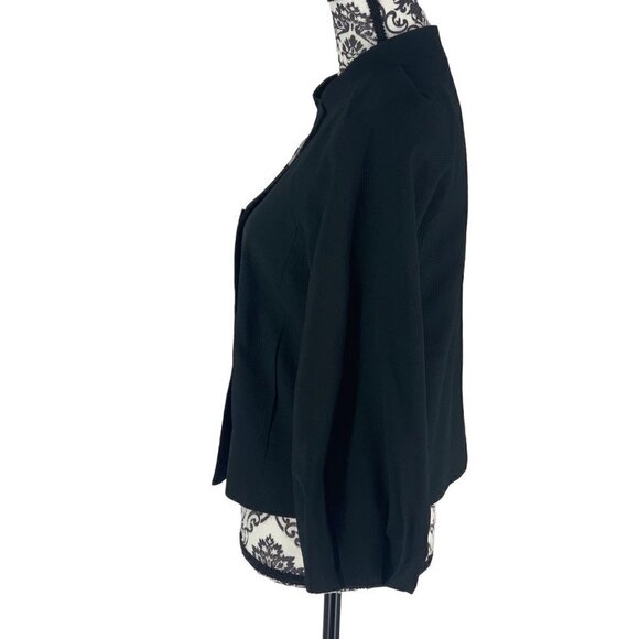 Pink Tartan 3 large button black blazer Size 2 Collarless - Picture 4 of 8